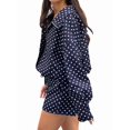 thumbnail image 5 of Gynyvoja Women Polka Dot Jacket Stand Collar Cropped Jackets Zip Up Coat Casual Spring Jacket with Pockets Navy Blue XS, 5 of 9