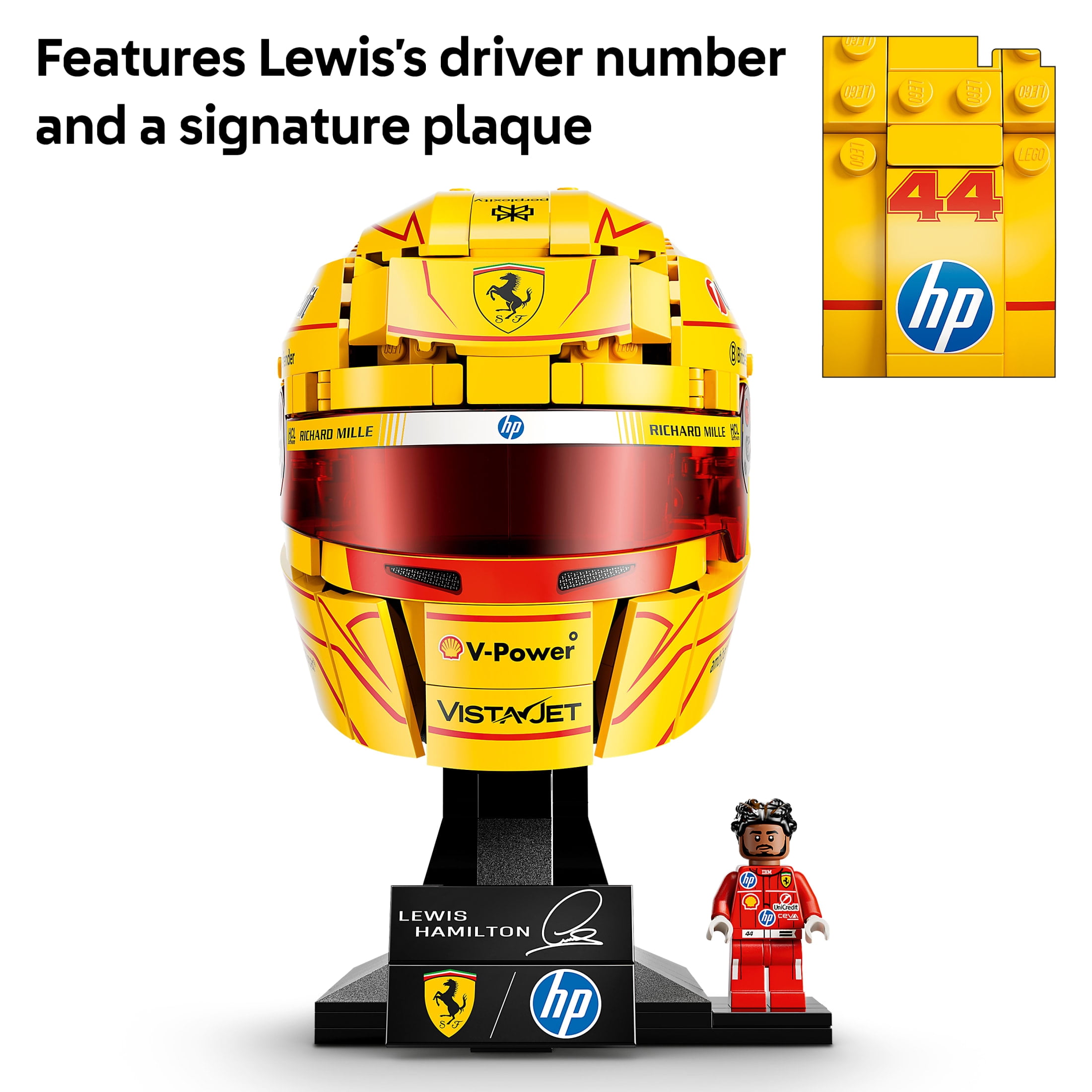 LEGO Editions Scuderia Ferrari HP Lewis Hamilton Helmet - Building Set for Teens, Ages 14+ - Collectible F1 Display - Father's Day Gift - Bedroom or Home Office Decor - 43022