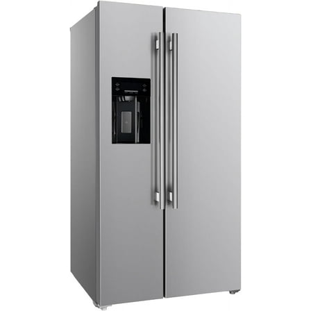 Forno Salerno 36-Inch Side-by-Side Stainless Steel Refrigerator, 20 cu.ft, ENERGY STAR Certified