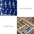 thumbnail image 5 of Christmas Blue Snowman Placemats for Dinning Table Xmas Place Mat Set of 6 Waterproof Cloth Table Mats, Cotton Linen Place Mats Fabric Dinner Mat, Winter White Snowflake String Cute Funny Table Decor, 5 of 6
