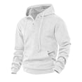 thumbnail image 4 of Afdoent Hoodies for Men Knit Pullover Hoodie Solid Color Long Sleeve Hooded Sweatshirt Casual Streetwear, 4 of 4