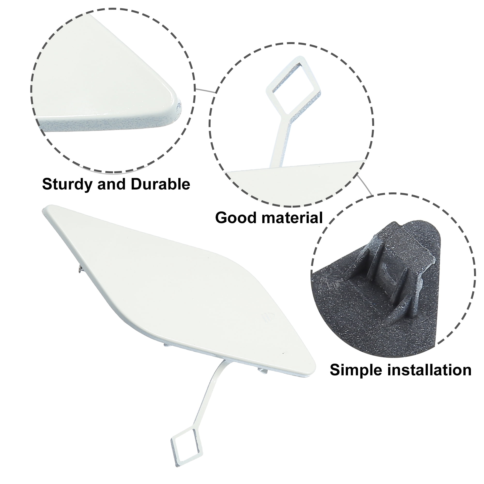Unique Bargains Front Right Bumper Tow Hook Cover for Mercedes Benz W212 White