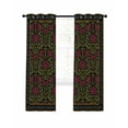thumbnail image 7 of Vintage Red Roses Blackout Curtains for Bedroom, Abstract Art Floral Green Leaves Thermal Insulated Kitchen Drapes with Grommets, Light Blocking Window Treatment, 2 Panels 52" x 96", 7 of 7
