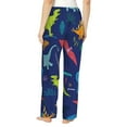 thumbnail image 3 of Xecao Dinosaurs Women's Straight Lounge Pajama Pants: The Epitome of Relaxed Sleepwear, 3 of 9