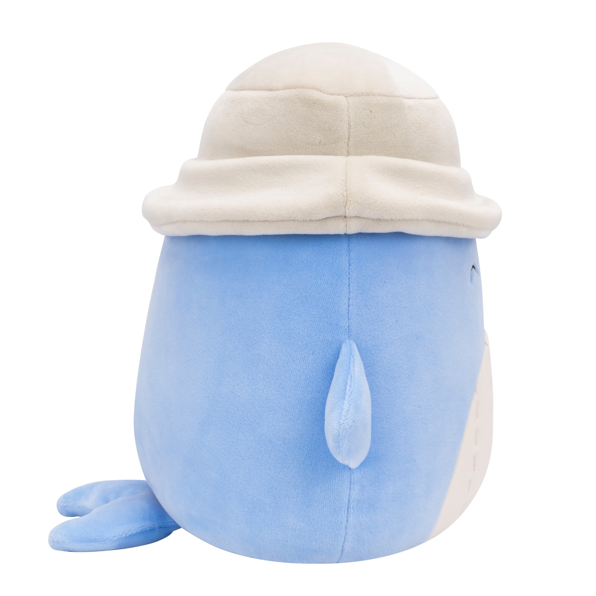Squishmallows Original 7.5in Samir the Blue Whale with Tan Bucket Hat – Official Jazwares Plush (Little)