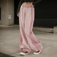 thumbnail image 4 of Straight Leg Sweatpants Women Women Casual High Waist Wide Leg Pants With Stripes Elastic Waistband Sweat Pants Women Pink XXXXL, 4 of 7