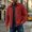 Red, variant on WIZUTIZ Suede Jacket For Men Zip Up Long Sleeve Fold Collar Work Jacket Casual Fall Winter Coat With Pockets Black Blue White