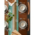 thumbnail image 4 of Table Runner Dresser Scarf 13 x 72 Inch Teal Green Brown Wood Grain Gradient Farmhouse Vintage Table Runners Non-Slip Heat Kitchen Dining Table Decor for Indoor Outdoor Home Party Decoration, 4 of 7