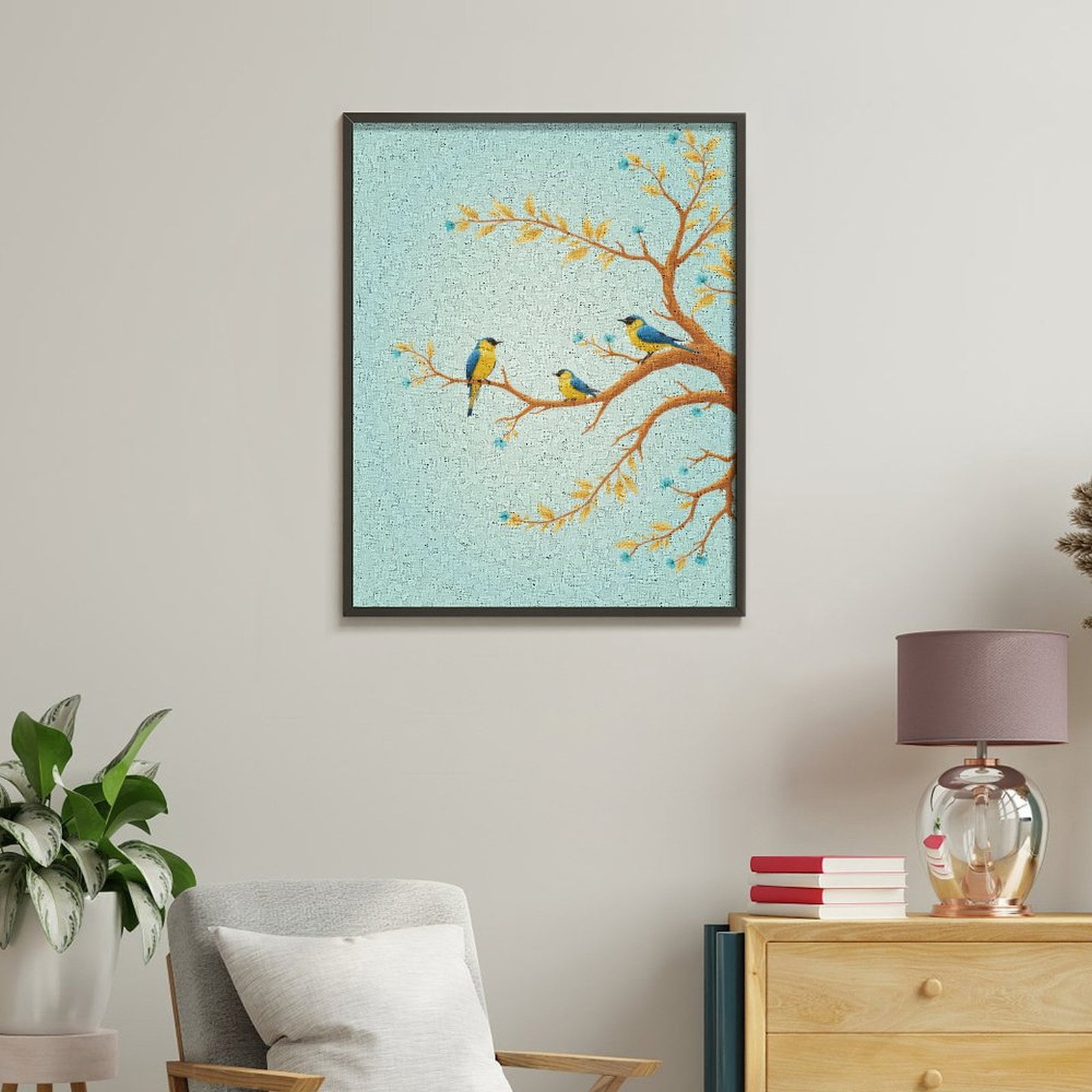 Paint By Numbers Kit for Adults Beginner - DIY Colorful Birds on Branch Art Canvas Painting Kits for Adults, Frameless Paint By Number for Adults for Home Wall Decor 16x20 Inch