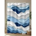 thumbnail image 4 of Shower Curtain Blue Ocean Bathroom Curtains with Hooks, Waterproof Fabric Abstract Waves Ombre Bath Shower Curtains Set for Bathroom Bathtubs Decor 36x72 Inch, 4 of 8