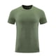 thumbnail image 2 of Ceisia Men's Solid Color Linen Blend T-shirt Short Sleeve Round Neck Loose Fit Casual Daily Tee Tops Army Green L Gifts, 2 of 7
