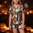 thumbnail image 2 of OJSFQUFP Girls Shorts Set Toddler Short Sleeve Print Shirts Tops Pants Outfits Button, 2 of 6