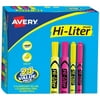Avery Hi-Liter Desk/Pen-Style Combo Pack, SmearSafe, Chisel Tip, 24 Assorted Color Highlighters (29862)