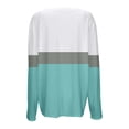 thumbnail image 6 of Color Block Long Sleeve Shirts for Women 2026 Spring Fall Casual Relaxed Fit V Neck Shirt Pullover Blouse, 6 of 6