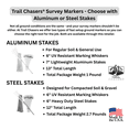 thumbnail image 3 of Whisker Survey Flags 6 "White with Heavy Duty Steel Stakes (25 Pack) Trail Chasers, 3 of 8