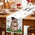 thumbnail image 5 of Groundhog Day Table Runner 90 Inches, Spring Botanical Star Yellow Bed Runner Dresser Scarves Tabletop for Indoor Outdoor Parties/Ceremony/Banquet, 13" x 90", 5 of 8