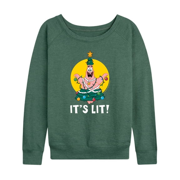 SpongeBob SquarePants - Patrick It's Lit - Women's Lightweight French Terry Long Sleeve Shirt