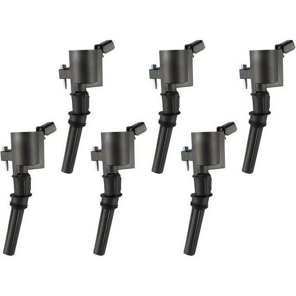 Ignition Coil Kit - 6 Piece - with Hold Down Bolts - Compatible with 1997 - 2010 Ford F-150 V8 1998 1999 2000 2001 2002 2003 2004 2005 2006 2007 2008 2009