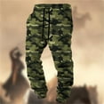thumbnail image 2 of Mens Jogger Pants Large Size Camo Print Sweatpants Lined Drawstring Corded Footpants Fall Winter Casual Workout Pants for Men, 2 of 3