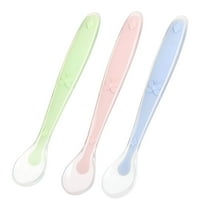 FACEGA 3Pcs Baby Spoons,Rounded Edges Baby Spoon,No Sharp Corners Silicone Baby Spoon