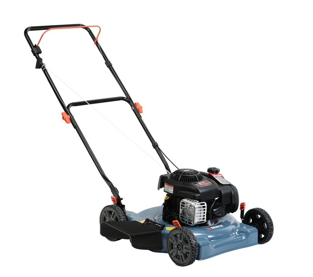 SENIX 20 Inch Gas Lawn Mower 125 cc 4 Cycle Briggs Stratton Engine Push Lawnmower with Side Discharge 5 Position Height Adjustment LSPG L3