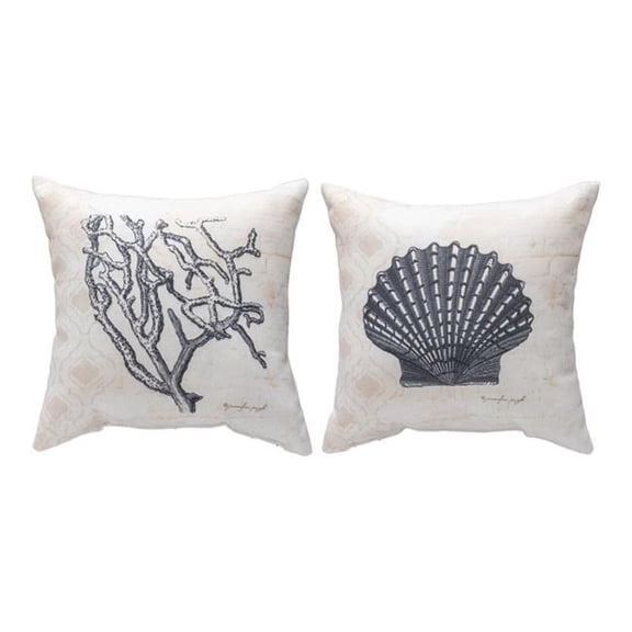 Manual Woodworkers & Weavers SDPNW1 12 x 12 in. Nautical Wonder Climaweave Pillow - White & Blue