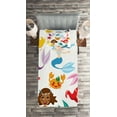 thumbnail image 2 of Ambesonne Colorful Quilted Coverlet 2 Pcs, Mermaids Sea Friends, Twin Size, Multicolor, 2 of 2