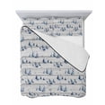 thumbnail image 7 of Quilts Twin-XL Size Bedding Set, Blue Coastal Nautical Lightweight Quilted Comforter, Summer Ocean Sea Vintage Wooden Grain Soft Bedspread Coverlet with Pillow Covers for All Season, 68" x 98", 7 of 7