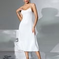 thumbnail image 2 of MYAOYI Womens Sleepwear Satin Chemise Nightgown, Spaghetti Strap Midi Sleep Dress, 2 of 6