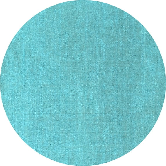Ahgly Company Indoor Round Solid Light Blue Modern Area Rugs, 6' Round