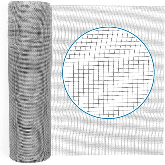 36" H x 10' L x 1/8-Inch Opening Mesh Hardware Cloth, 27 Gauge Galvanized Steel Wire Rolled Woven Fence for Bees, Wasps and Mid to Large-Sized Insects