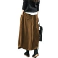 thumbnail image 7 of ZANZEA Women Elastic Waist Vintage Warm Corduroy Long Skirts, 7 of 7
