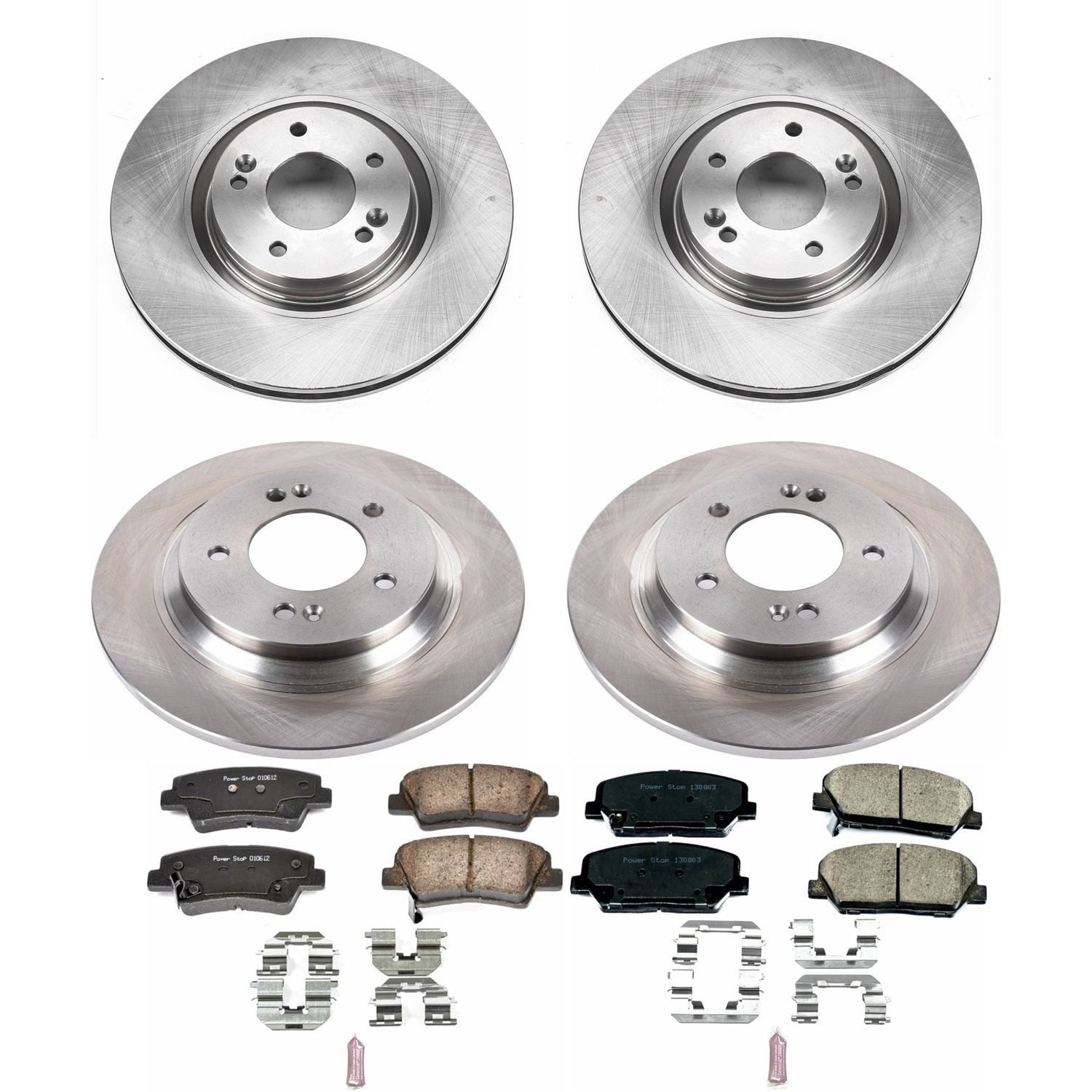 PowerStop Front and Rear Stock Replacement Brake Pad and Rotor Kit Fits: KIA Select Models KOE7824