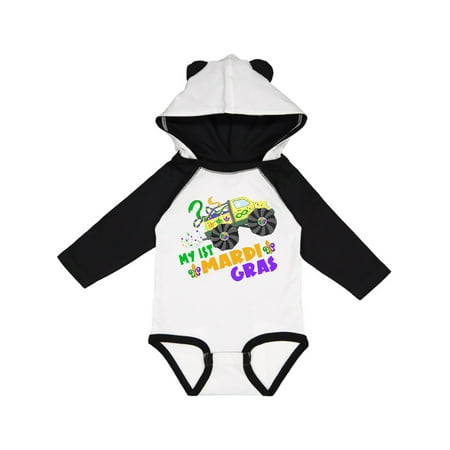 

Inktastic My 1st Mardi Gras Monster Truck with Beads Gift Baby Boy or Baby Girl Long Sleeve Bodysuit
