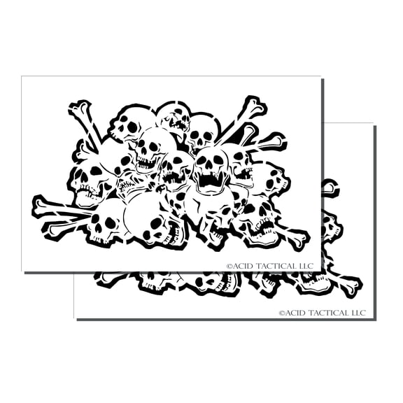 Skull & Bone Spray Painting Stencils RC Model Gun Airbrush Skulls Set 2 PACK
