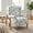 Antique Green, variant on LJAN Mid Century Floral Wingback Chair with Nailhead Trim in Elegant Fabric and Solid Wood Legs for Living Room or Bedroom - Comfortable Upholstered Armchair for Modern Home Decor
