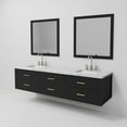 thumbnail image 6 of Castor 80 in W Black Double Bath Vanity, Carrara Marble Top, Faucet Set, and 36 in Mirrors, 6 of 11