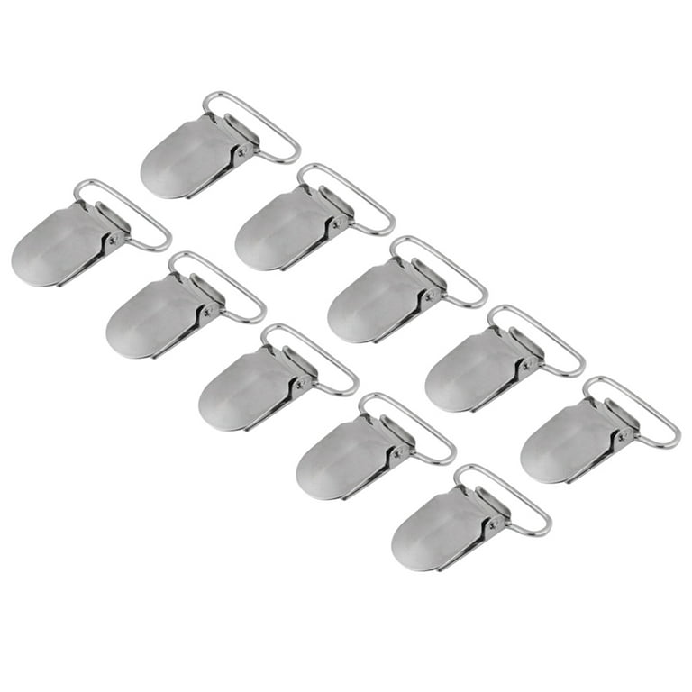 Metal Suspender Clips Metal Clips Silver Metal Suspender Braces Clips  Holder Repair Parts Accessory 25mm