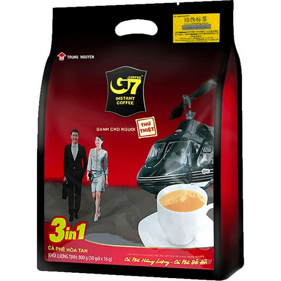 Trung Nguyen G7 3-in-1 Instant Premium Vietnamese Coffee, 100 Servings/Sticks x 16g