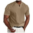 thumbnail image 1 of Xdzjlr T-Shirts pour Hommes Col en V Ajusté Manches Courtes Mode Été,m, 1 of 4