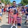 thumbnail image 5 of Forfamy American Flag Overalls Shorts for Men Women 4th of July Patriotic Bib Denim Jumpsuit Adjustable Strap Unisex, 5 of 7