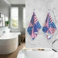 thumbnail image 6 of SKYSONIC Hand Towels American Triangle Patterned 2 PCS, Cotton Bath Towel for Drying Face Hands Body ,Absorbent Lightweight Towels for Bathroom Ktichen Travel Gym, 16"x28", 6 of 7