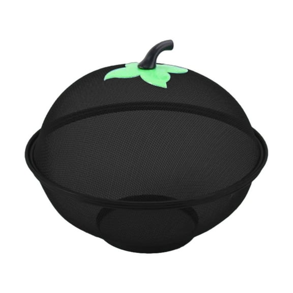 Black Fruit Basket Colander with Lid - Stainless Steel Mesh Strainer for Washing Fruits Vegetables, Fly-Proof Storage Bowl for Kitchen Counter