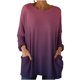 thumbnail image 3 of TaTaai Women‘s Casual Round Neck Gradient Long Sleeve Blouse With Pockets Loose Fit Solid Color T Shirts Soft Polyester Daily Holiday Travel Top Gift, 3 of 7