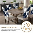 thumbnail image 4 of Blue Grey Patchwork Chair Covers Set of 8 Abstract Geometric Art Chair Back Covers Stretch Removable Washable Chairs Slipcovers Chair Protector for Dining Room Kitchen Party Decor, 4 of 5