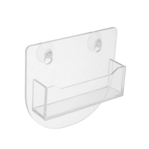 Wall Mounted Clear Acrylic Business Card Holder With Side Cup Pocket Office Desktop Storage Organizer Rack