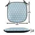 thumbnail image 4 of Moroccan Chair Seating Cushion Set of 12, Mosaic Pattern Repeating Glazed Zellige Art Stars Roman Inspirations, Seat Pads for Office with Anti-slip Backing, 16"x16", Green Blue White, by Ambesonne, 4 of 6