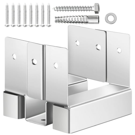 VEVOR 4x4 Post Base 10 Pcs, Inner Size 3.53x3.56inch/89.6x90.5mm Concrete Post Anchor, Heavy-Duty Zinc-Plated Carbon Steel Posts Brackets with 1 Inch Standoff Elevation, for Concrete Pergolas Patios