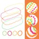 thumbnail image 2 of 1 juego de collar de cuentas de neón, pulsera de cadena de bolas con cuentas, accesorios para vestido de fiesta (collar y pulsera), 2 of 6