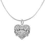 "Abuela" Crystal Heart Necklace, ©2015 Safe-Hypoallergenic, Nickel, Lead, & Cadmium Free!